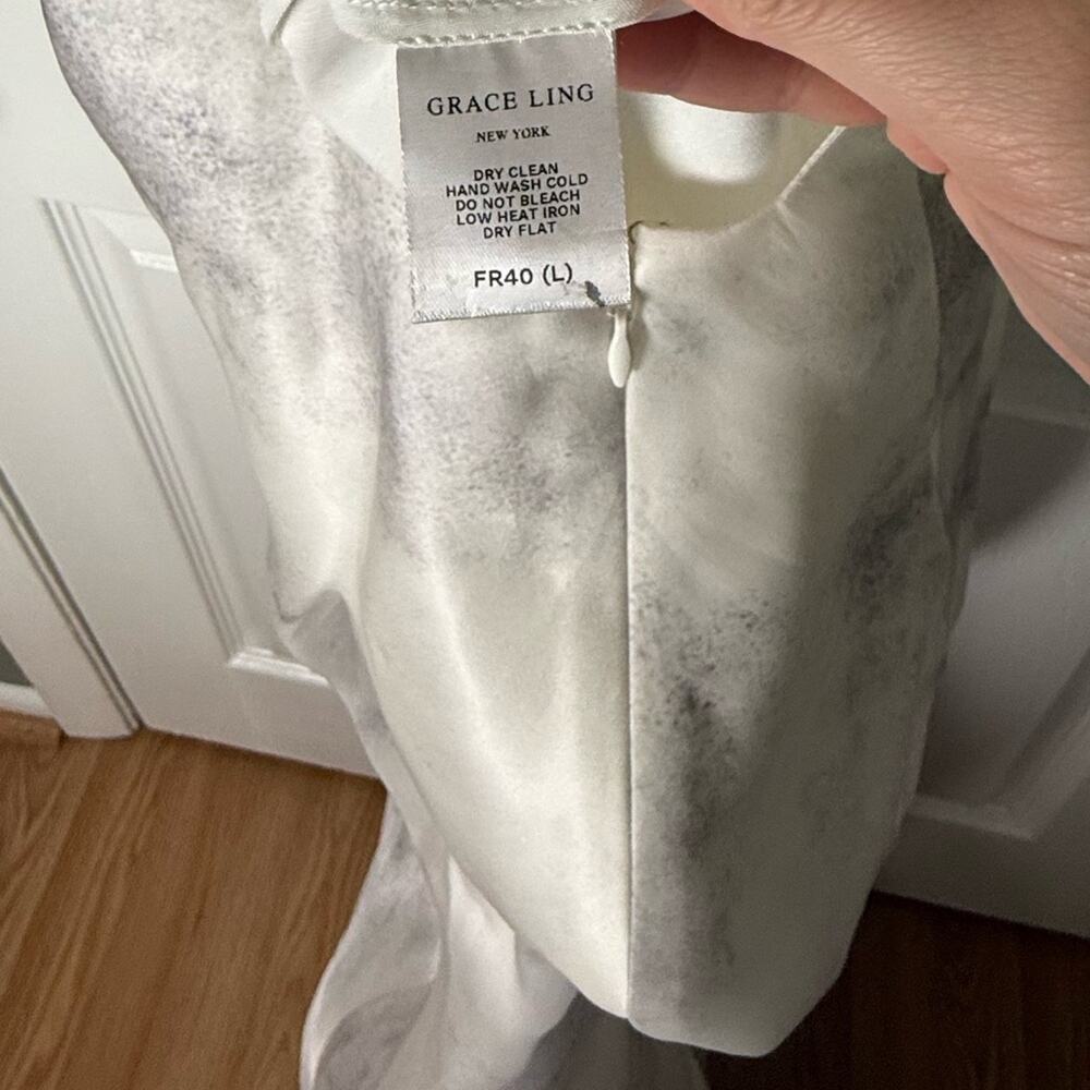 Grace Ling Silk Bias Slip Dress in Ash White L - Picture 13 of 15